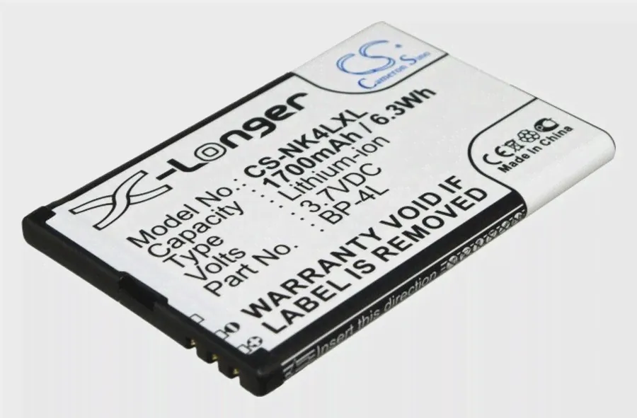 Аккумулятор CameronSino CS-NK4LXL для Nokia BP-4L, Vertu BP-4LV