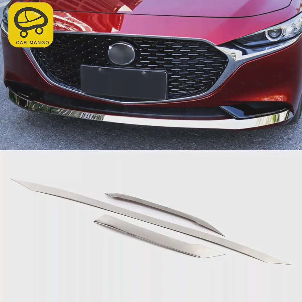 CarMango для Mazda 3/Axela BP 2020-2023 Аксессуары, Отделка переднего бампера, Наклейка на раму заднего крыла, Хромированное литье снаружи-0