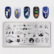 Born Pretty, Пластина для стемпинга 12*6 см 45903 BP-L001 Outer space, 1 шт